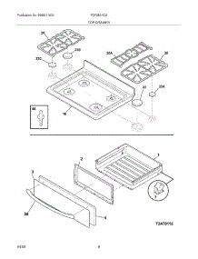 09 - Top / Drawer parts for Frigidaire Range FGF382HCA from AppliancePartsPros.com
