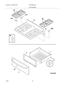 09 - Top / Drawer parts for Frigidaire Range FGF380MXDCA from AppliancePartsPros.com