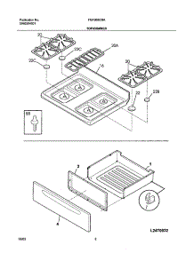 09 - Top / Drawer parts for Frigidaire Range FGFB68CBA from AppliancePartsPros.com