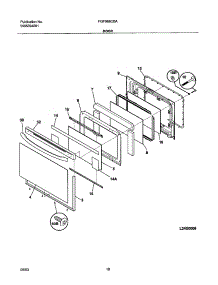 11 - Door parts for Frigidaire Range FGFB68CBA from AppliancePartsPros.com