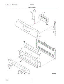 03 - Backguard parts for Frigidaire Range FGFB75DBE from AppliancePartsPros.com