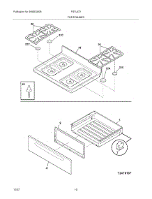 09 - Top / Drawer parts for Frigidaire Range FGFL67DSK from AppliancePartsPros.com