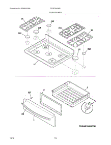 09 - Top / Drawer parts for Frigidaire Range FGGF3042KFJ from AppliancePartsPros.com