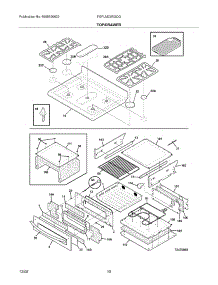 09 - Top / Drawer parts for Frigidaire Range FGFLMC55GCG from AppliancePartsPros.com