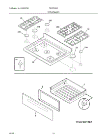 09 - Top / Drawer parts for Frigidaire Range FGGF3032KBD from AppliancePartsPros.com