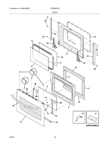11 - Door parts for Frigidaire Range FGS365ECE from AppliancePartsPros.com