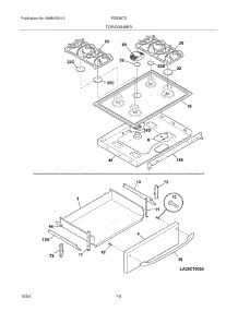 09 - Top / Drawer parts for Frigidaire Range FGS367DSA from AppliancePartsPros.com