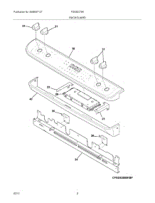 03 - Backguard parts for Frigidaire Range FGGS3075KWE from AppliancePartsPros.com