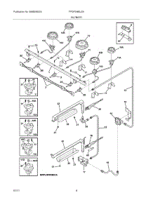 05 - Burner parts for Frigidaire Range FPGF3685LSA from AppliancePartsPros.com