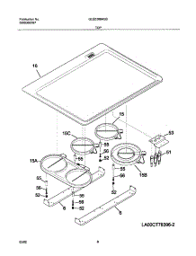 07 - Main Top parts for Frigidaire Range GLED388ASB from AppliancePartsPros.com
