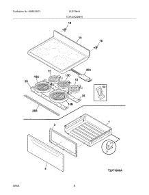 07 - Top / Drawer parts for Frigidaire Range GLEF384HSA from AppliancePartsPros.com