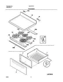 07 - Top / Drawer parts for Frigidaire Range GLEFS77CBB from AppliancePartsPros.com