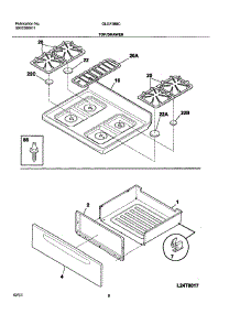 09 - Top / Drawer parts for Frigidaire Range GLGF388CQA from AppliancePartsPros.com