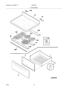 07 - Top / Drawer parts for Frigidaire Range GSE3WZCQD from AppliancePartsPros.com