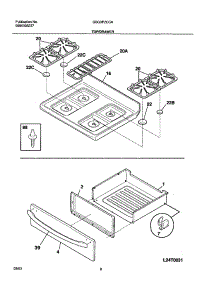 09 - Top / Drawer parts for Frigidaire Range GSG3PZCCA from AppliancePartsPros.com