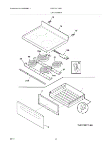 07 - Top / Drawer parts for Frigidaire Range LFEF3017LMB from AppliancePartsPros.com