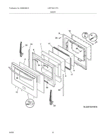 09 - Door parts for Frigidaire Range LGEF3041KFA from AppliancePartsPros.com