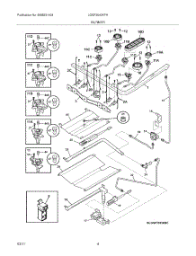 05 - Burner parts for Frigidaire Range LGGF3043KFH from AppliancePartsPros.com