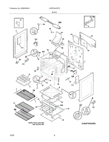 07 - Body parts for Frigidaire Range LGGF3042KFD from AppliancePartsPros.com