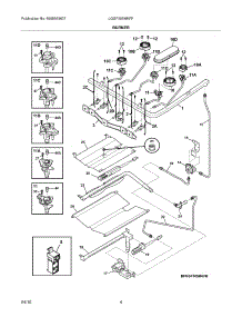 05 - Burner parts for Frigidaire Range LGGF305MKFF from AppliancePartsPros.com
