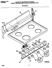 02 - Backguard parts for Frigidaire Range MEF300PXWF from AppliancePartsPros.com