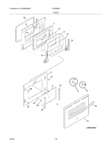 09 - Door parts for Frigidaire Range PLES389DCE from AppliancePartsPros.com