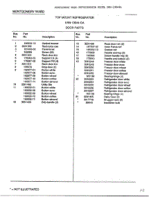 Door parts for Frigidaire Refrigerator 19844A from AppliancePartsPros.com