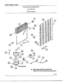 System parts for Frigidaire Refrigerator 19844C from AppliancePartsPros.com