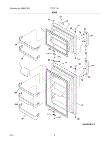 03 - Door parts for Frigidaire Refrigerator FFTR1715LB7 from AppliancePartsPros.com