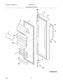 05 - Refrigerator Door parts for Frigidaire Refrigerator FGHC2345LF2 from AppliancePartsPros.com
