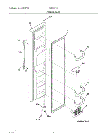 03 - Freezer Door parts for Frigidaire Refrigerator FLSC23F6DS3 from AppliancePartsPros.com