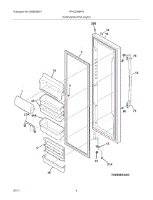 05 - Refrigerator Door parts for Frigidaire Refrigerator FPHC2399KF3 from AppliancePartsPros.com