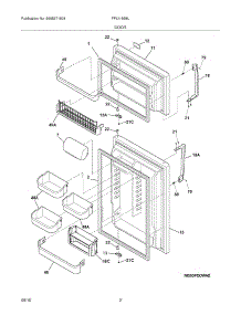 03 - Door parts for Frigidaire Refrigerator FPUI1888LR1 from AppliancePartsPros.com