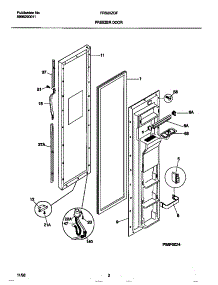 02 - Freezer Door parts for Frigidaire Refrigerator FRS20ZGFD0 from AppliancePartsPros.com