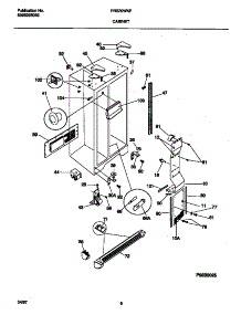 04 - Cabinet parts for Frigidaire Refrigerator FRS20WNFW0 from AppliancePartsPros.com