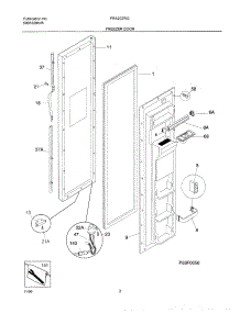 03 - Freezer Door parts for Frigidaire Refrigerator FRS20ZRGD4 from AppliancePartsPros.com
