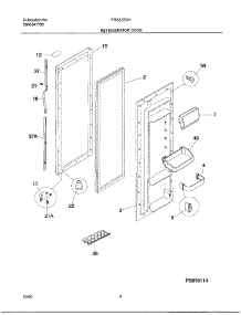 04 - Refrigerator Door parts for Frigidaire Refrigerator FRS22ZGHB6 from AppliancePartsPros.com