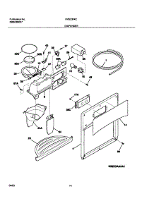 15 - Dispenser parts for Frigidaire Refrigerator FRS23F4CW0 from AppliancePartsPros.com