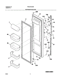 05 - Refrigerator Door parts for Frigidaire Refrigerator FRS23H5ASB5 from AppliancePartsPros.com