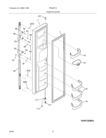 03 - Freezer Door parts for Frigidaire Refrigerator FRS23F4CQ5 from AppliancePartsPros.com