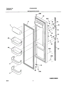 05 - Refrigerator Door parts for Frigidaire Refrigerator FRS23H5ASB8 from AppliancePartsPros.com