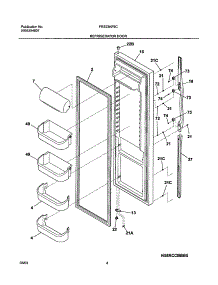 05 - Refrigerator Door parts for Frigidaire Refrigerator FRS23KF6CQ1 from AppliancePartsPros.com