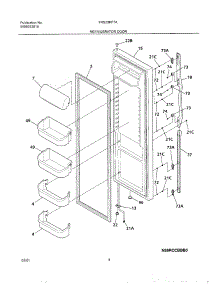 05 - Refrigerator Door parts for Frigidaire Refrigerator FRS23KF7AW1 from AppliancePartsPros.com