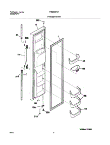 03 - Freezer Door parts for Frigidaire Refrigerator FRS23KR4AQ6 from AppliancePartsPros.com