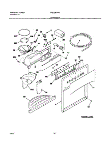 15 - Dispenser parts for Frigidaire Refrigerator FRS23KR4AB6 from AppliancePartsPros.com