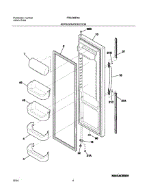 05 - Refrigerator Door parts for Frigidaire Refrigerator FRS23KR4AW5 from AppliancePartsPros.com