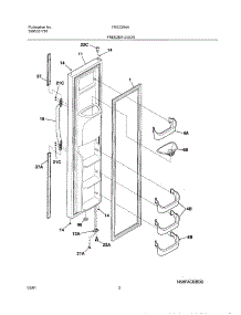 03 - Freezer Door parts for Frigidaire Refrigerator FRS23R4AW0 from AppliancePartsPros.com