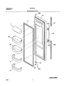 05 - Refrigerator Door parts for Frigidaire Refrigerator FRS23R4CB2 from AppliancePartsPros.com