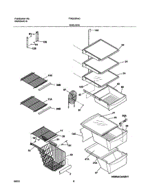 09 - Shelves parts for Frigidaire Refrigerator FRS23R4CB2 from AppliancePartsPros.com