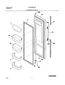 05 - Refrigerator Door parts for Frigidaire Refrigerator FRS23SM4AW0 from AppliancePartsPros.com